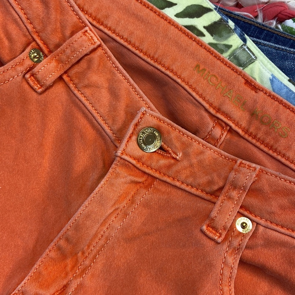 Micheal Kors Cropped Orange jeans size 8 - Picture 10 of 13